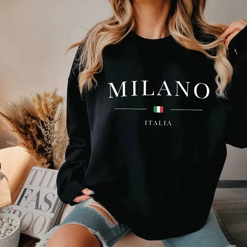 Milano Sweatshirt - Autumn Winter Travel Warm Pullover Hoodie