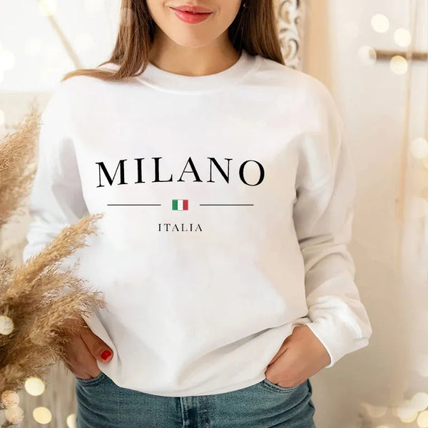 Milano Sweatshirt - Autumn Winter Travel Warm Pullover Hoodie