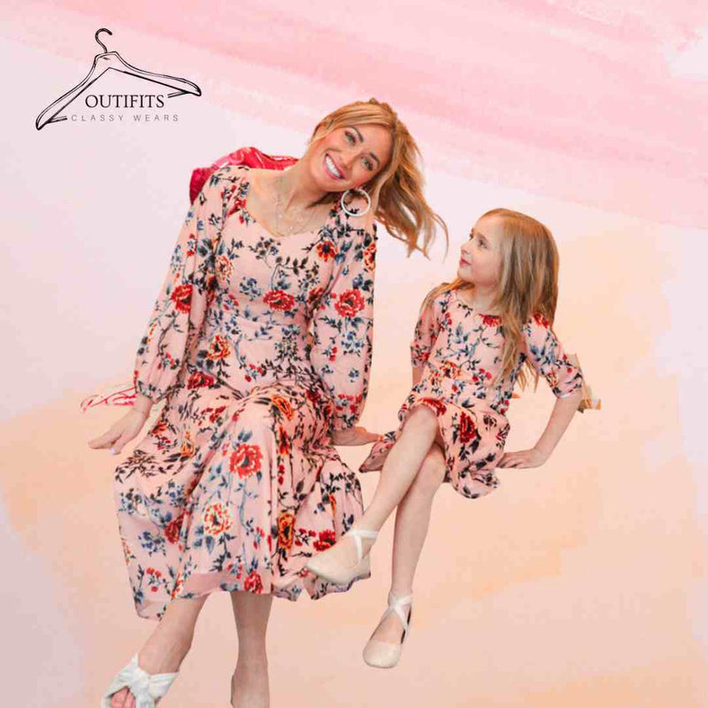 Mother and Daughter Matching Dress Floral