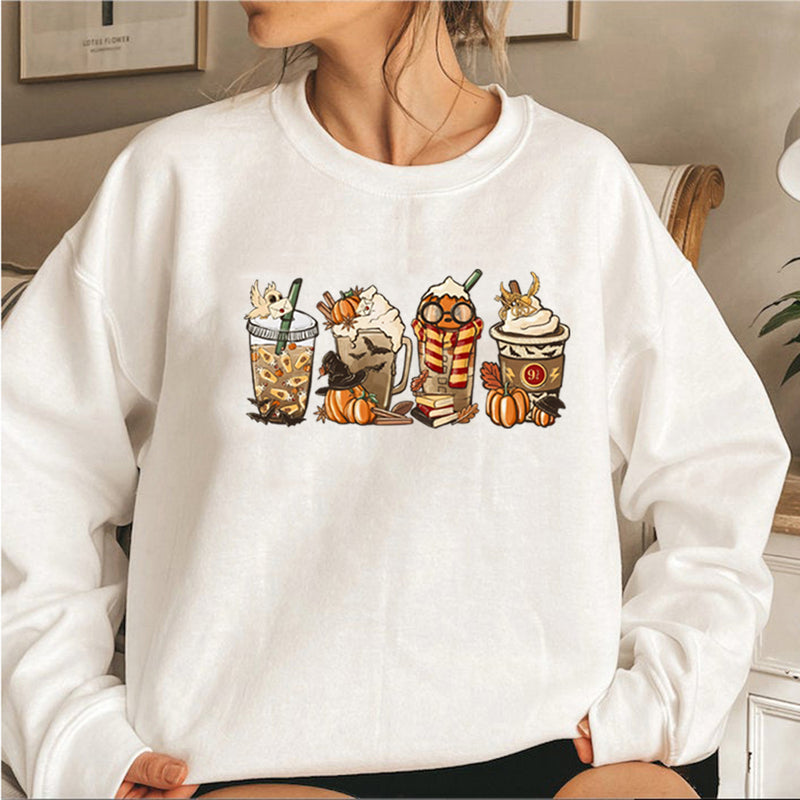 Scary Coffee Skeleton Halloween Sweatshirt - Coffee Lovers