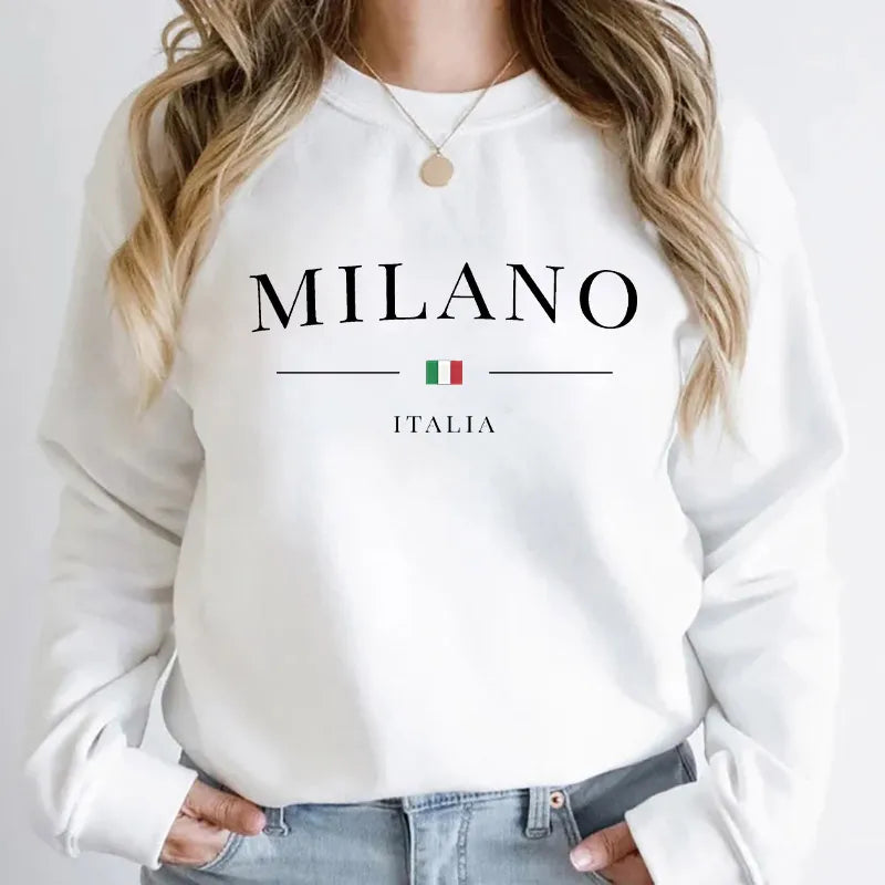 Milano Sweatshirt - Autumn Winter Travel Warm Pullover Hoodie