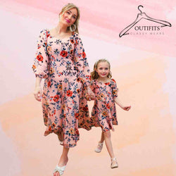 Mother and Daughter Matching Dress Floral